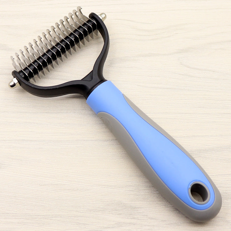 Double-Sided Dematting Rake for Dogs | De-Shedding & Knot Removal Tool