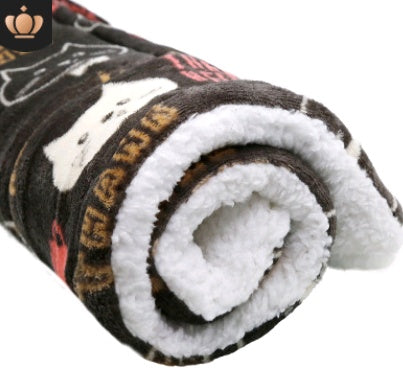 Cute & Cozy Pet Blanket | Soft Coral Fleece Mat for Dog, Cat & Crate