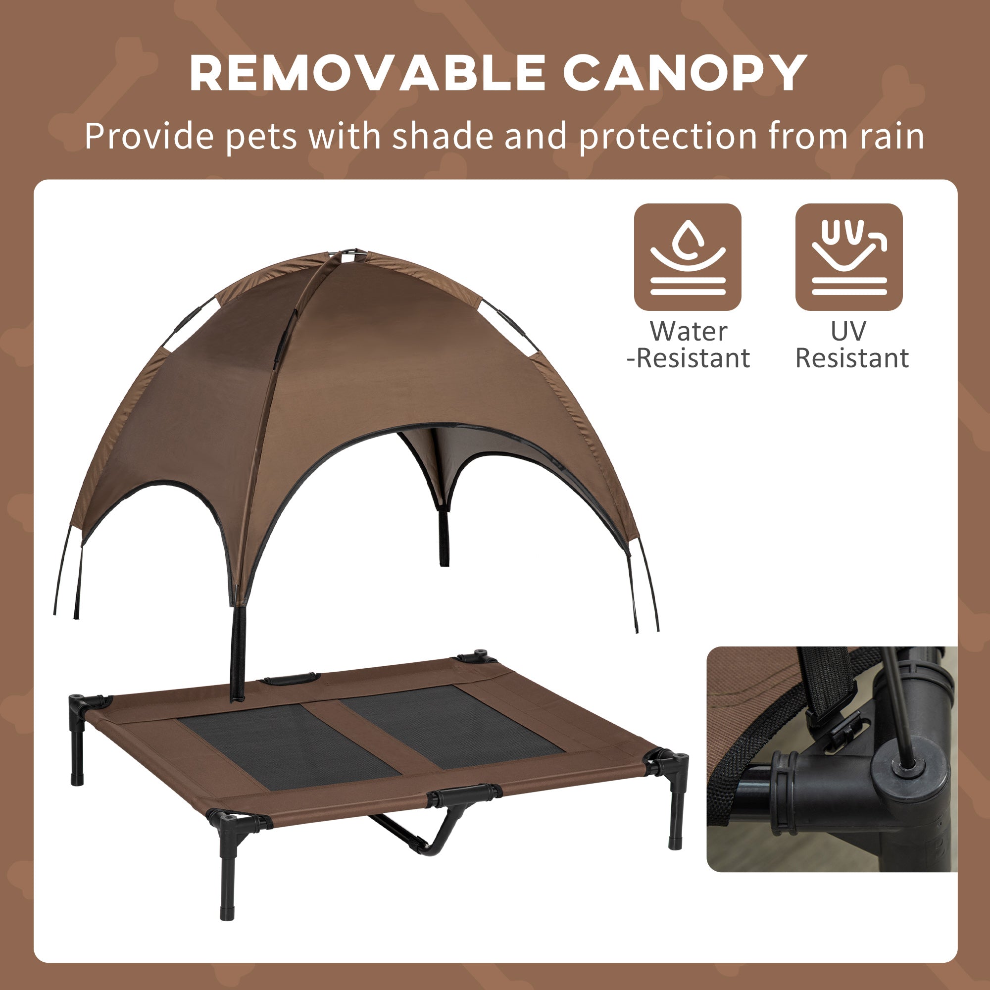 Calm Canine Solutions Elevated Cooling Bed with UV Canopy