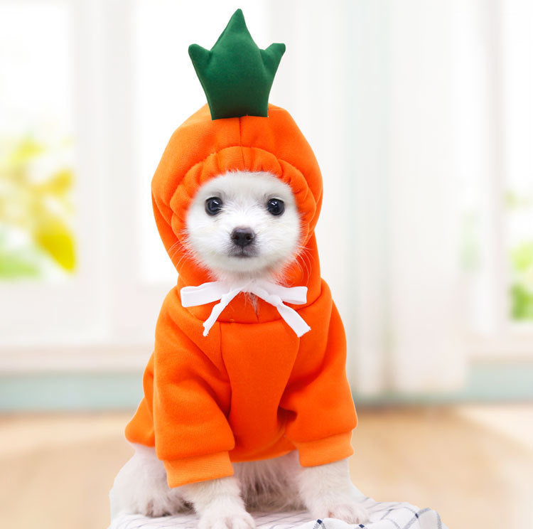 Cozy Fruit Dog Hoodie - Warm Fleece for Calm Small Dogs