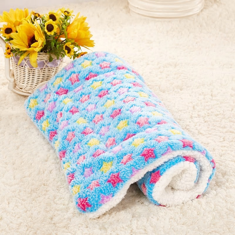 Cute & Cozy Pet Blanket | Soft Coral Fleece Mat for Dog, Cat & Crate