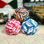 Durable Cotton Rope Dog Toy Ball - Chew & Fetch - CalmCanineShop