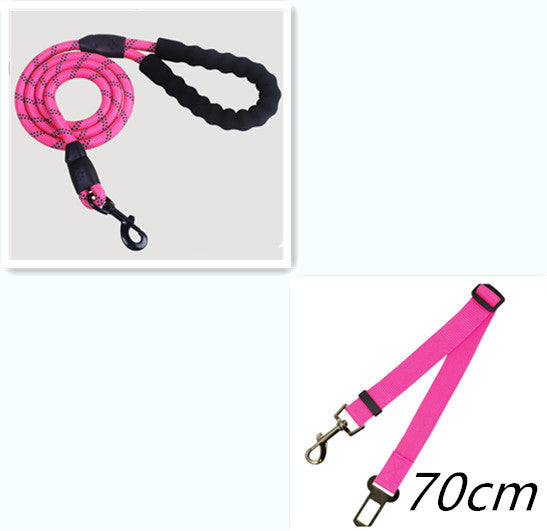 Reflective Nylon Dog Leash w/ Padded Foam Handle | Safety for Night Walks