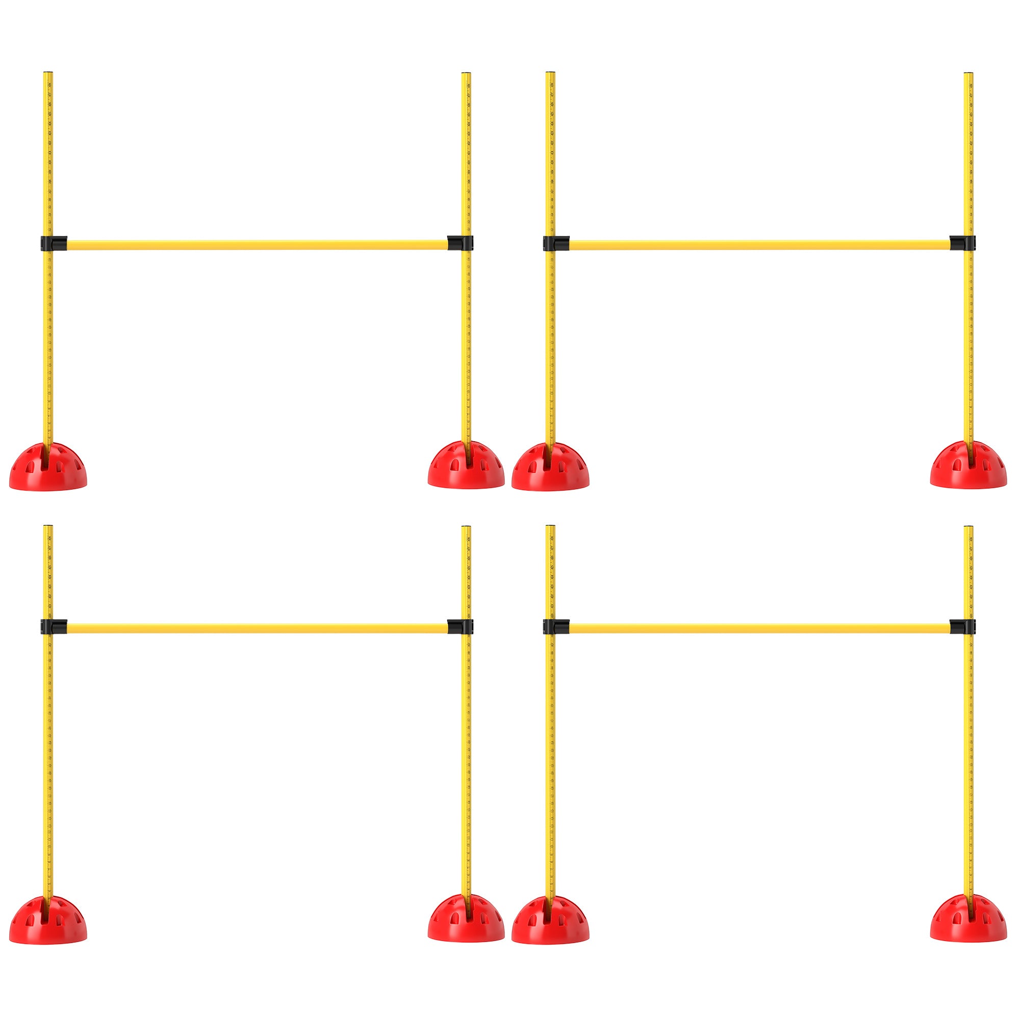 4 Piece Dog Agility Course Set With 4 Height Adjustable Dog Agility Jumps, Carry Bag, Yellow