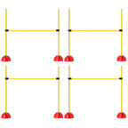 4 Piece Dog Agility Course Set With 4 Height Adjustable Dog Agility Jumps, Carry Bag, Yellow