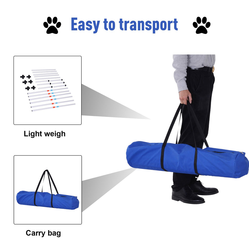 Sturdy Dog Weaves Poles Pet Speed and Agility Equipment Dogs Obstacle Outdoor w/ Storage Bag