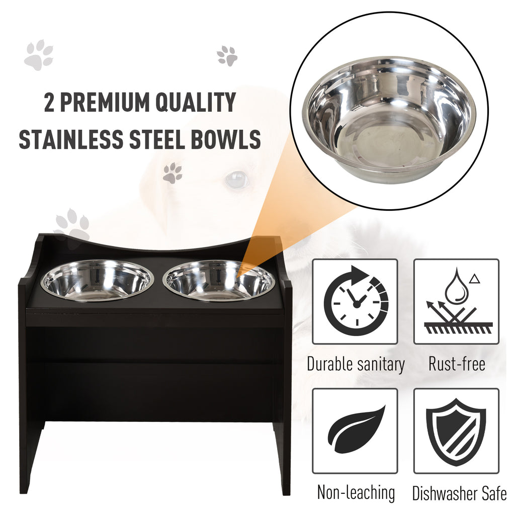 Raised Pet Food Elevated Feeder with 2 Stainless Bowls
