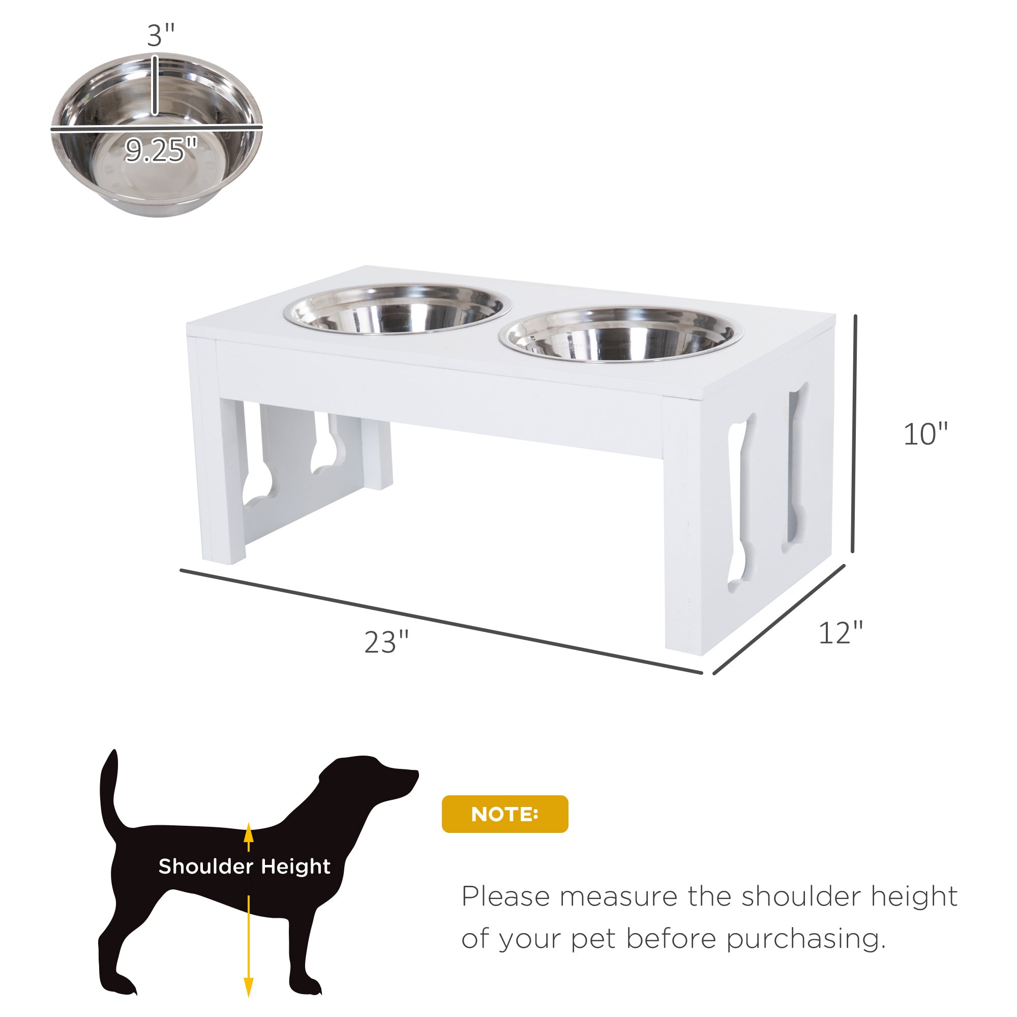 23" Modern Decorative Raised Dog Bowls