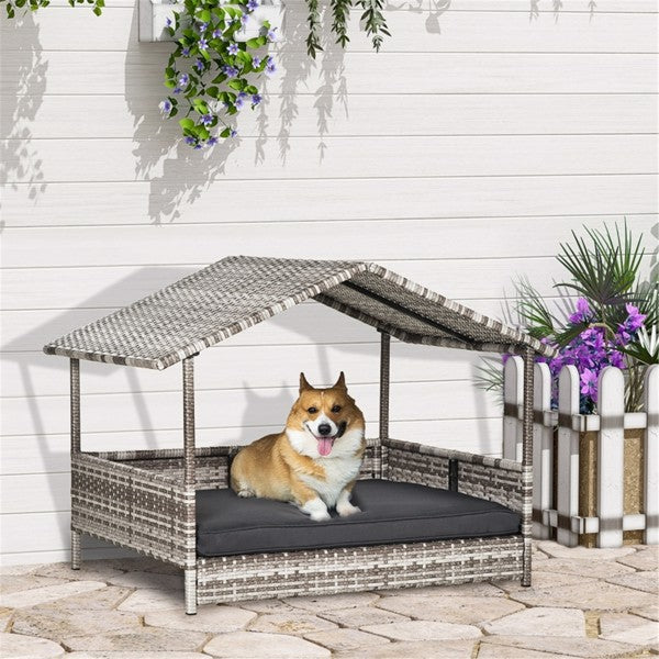 Calm Canine Solutions Rattan Pet Cabana & Dog Sofa Bed