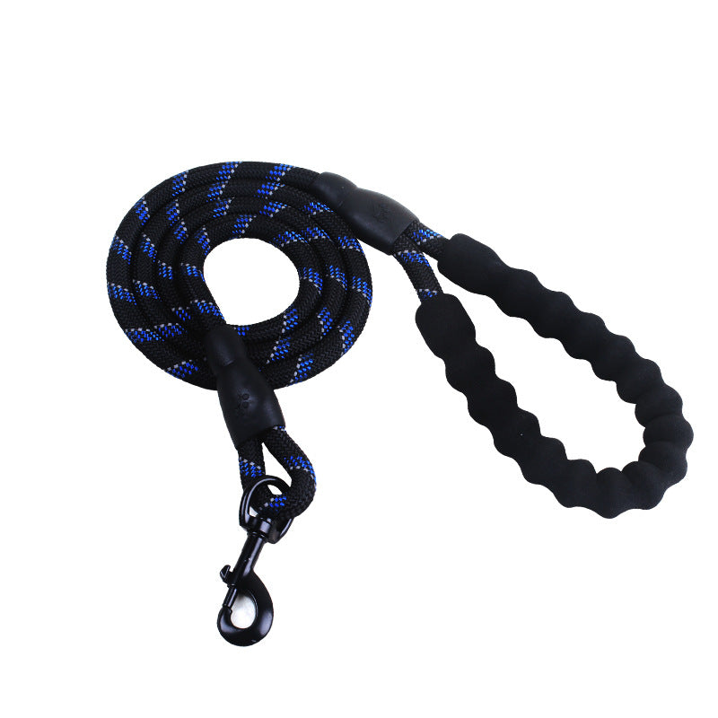 Reflective Nylon Dog Leash w/ Padded Foam Handle | Safety for Night Walks