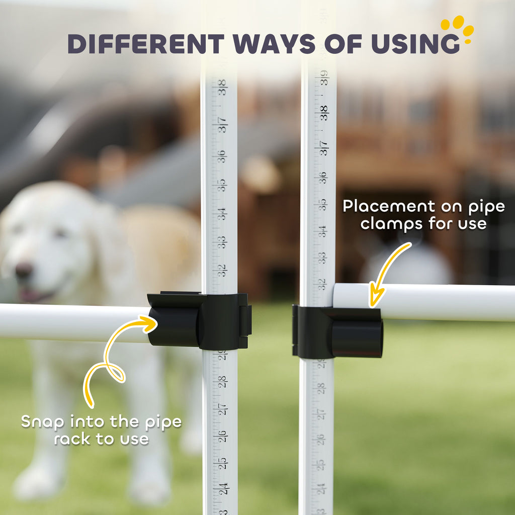 6 Piece Dog Agility Set with Adjustable Height Jump Bars