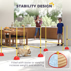 4 Piece Dog Agility Course Backyard Set with 4 Height Adjustable Dog Agility Jumps