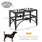 17" Double Stainless Heavy Duty Dog Food Bowl Elevated Pet Feeding Station