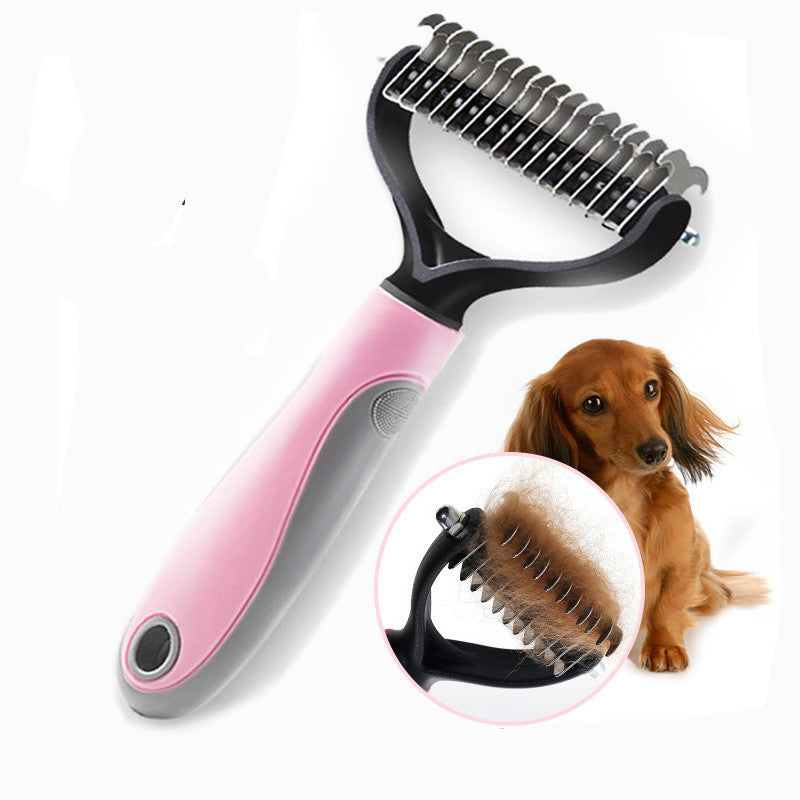 Double-Sided Dematting Rake for Dogs | De-Shedding & Knot Removal Tool