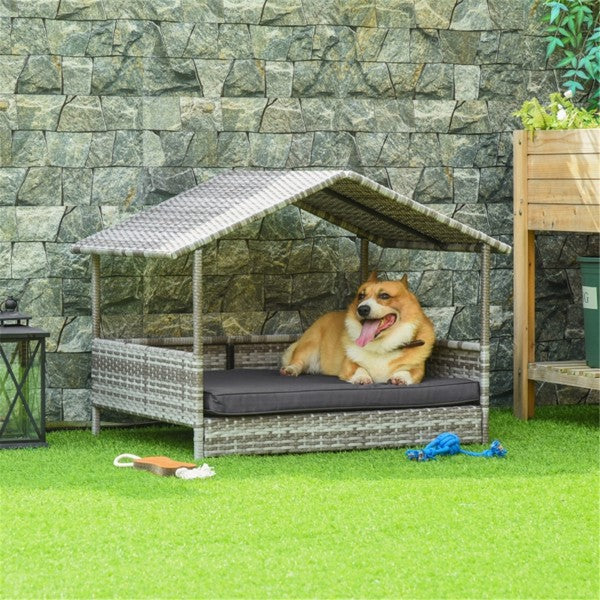 Calm Canine Solutions Rattan Pet Cabana & Dog Sofa Bed