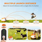 Automatic Dog Ball Launcher with 26-79 FT Distance, Automatic Ball Launcher for Medium and Large Dogs, Orange