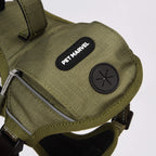 PETMARVEL High-Perfomance Tactical Dog Harness With Poop Bag Holder, No Pull Front Clip & Metal Buckles, Brown S