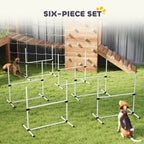 6 Piece Dog Agility Set with Adjustable Height Jump Bars