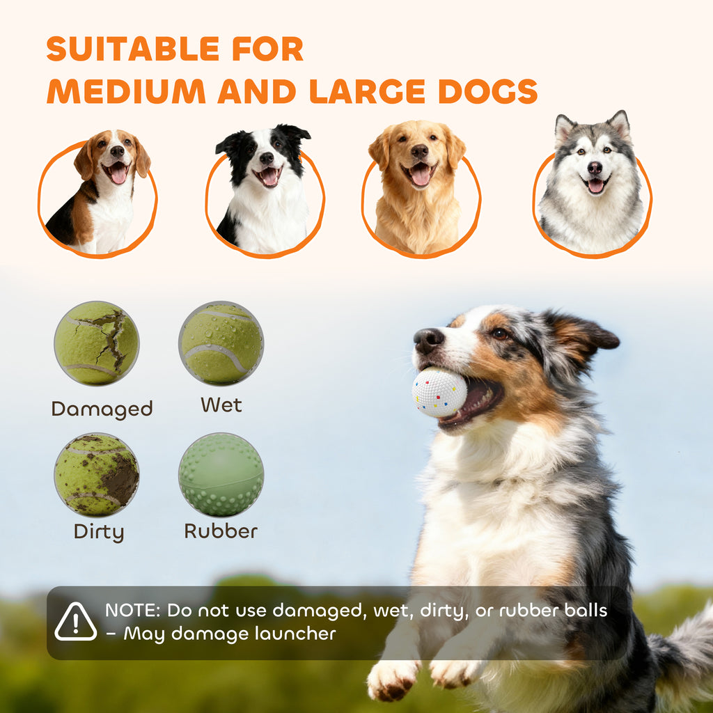 Automatic Dog Ball Launcher with 26-79 FT Distance, Automatic Ball Launcher for Medium and Large Dogs, Orange
