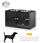Large Elevated Dog Bowls with Storage Cabinet Containing Large 44L Capacity