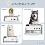 Elevated Dog Bowls, 3 Height Adjustable Raised Dog Bowls W Slow Feeder Mat, Stand, For Medium To Extra Large Dogs