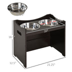 Raised Pet Food Elevated Feeder with 2 Stainless Bowls