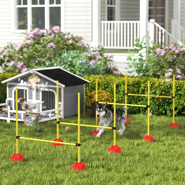 4 Piece Dog Agility Course Backyard Set , Carry Bag