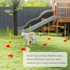 4 Piece Dog Agility Course Backyard Set with 4 Height Adjustable Dog Agility Jumps