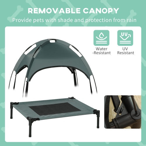 Calm Canine Solutions Elevated Canopy Dog Bed - 24" Gray