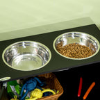 Large Elevated Dog Bowls with Storage Cabinet Containing Large 44L Capacity