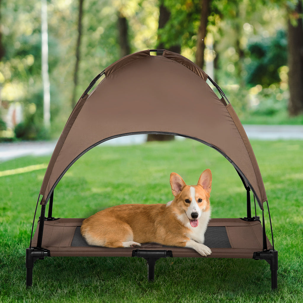 Calm Canine Solutions Elevated Cooling Bed with UV Canopy