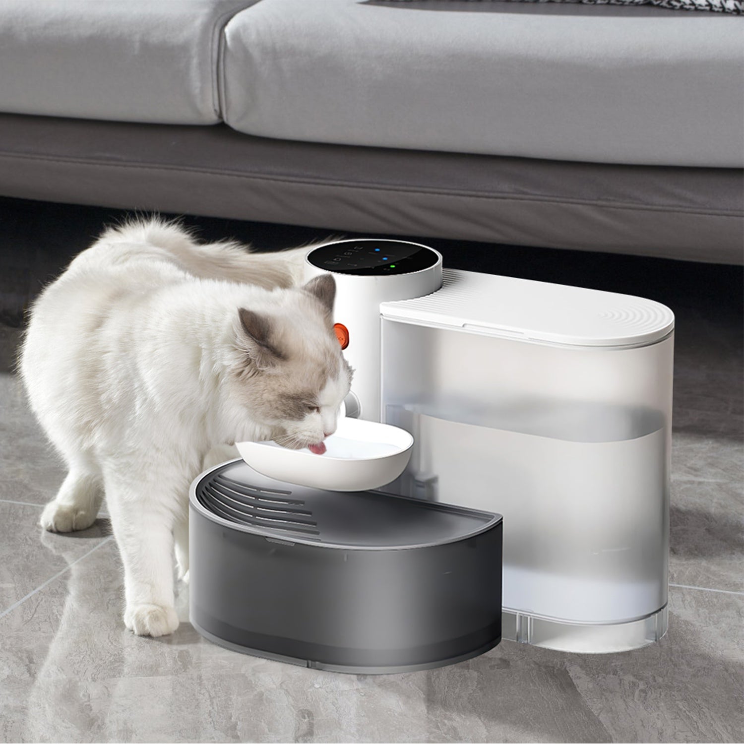 1Pc Smart Pet Water Fountain Automatic Cat Water Dispenser 3L Cordless Rechargeable Dog Water Fountain Self-Refill With 3 Adjustable Volume 3 Time Intervals Touch Control
