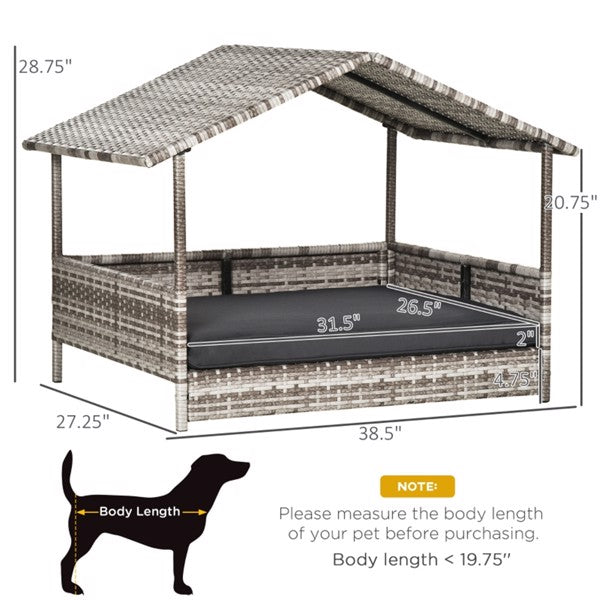 Calm Canine Solutions Rattan Pet Cabana & Dog Sofa Bed