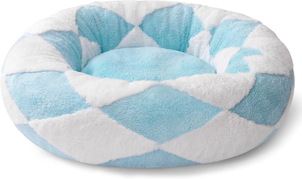 Calm Canine Solutions Orthopedic Donut Bed - Blue Check