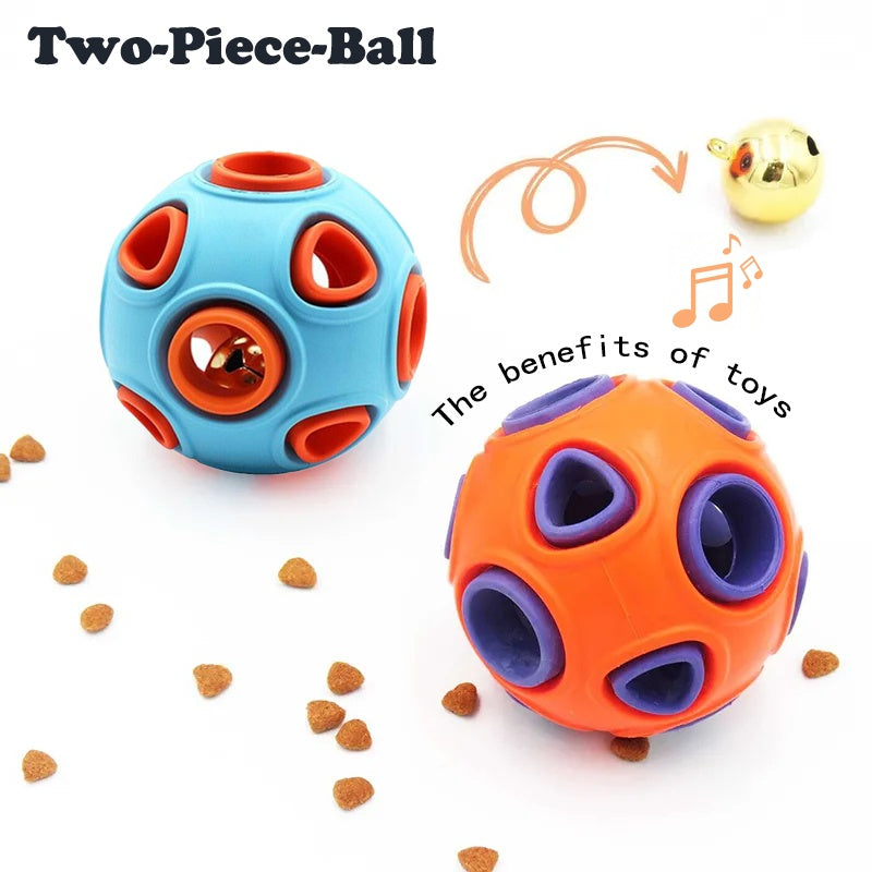 Dog Rubber Ball With Bell Sound, 2-Pack, Interactive Pet Chew Toy For Puppies And Small Dogs.Please Note That Both Items Shipped Are Intended As Bells And Do Not Include Lights.