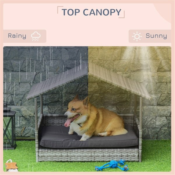 Calm Canine Solutions Rattan Pet Cabana & Dog Sofa Bed