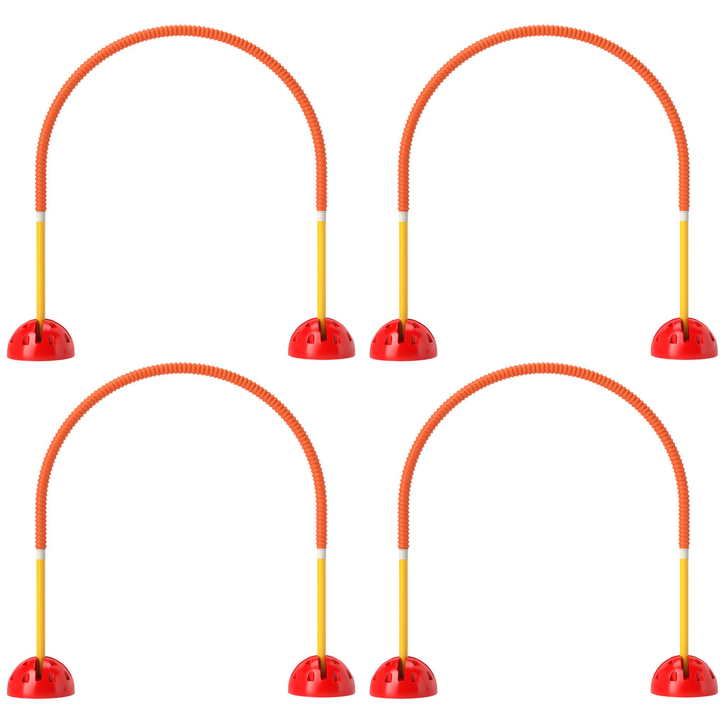 4 Piece Dog Agility Equipment W 4 Adjustable Width Doors, Carry Bag, Easy Assemble & Portable, Orange