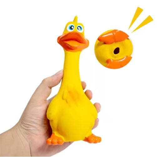 US LOCAL STOCK Hiphoppet New Latex Interactive Dog Chew Toys Cute Duck Shape Squeaky Pet Dog Interactive Boredom Buster Toys