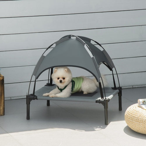 Calm Canine Solutions Elevated Canopy Dog Bed - 24" Gray